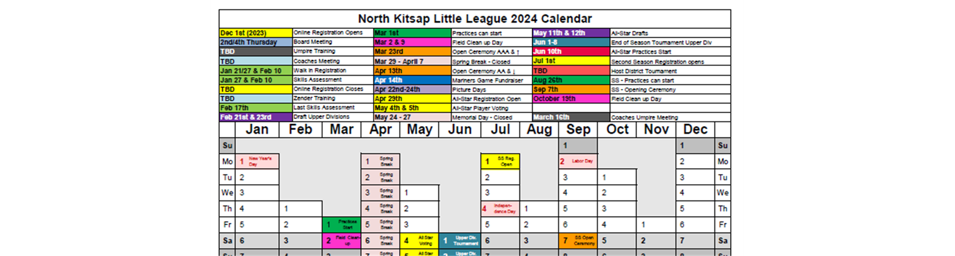 2024 NKLL Calendar